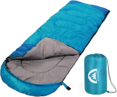 SWTMERRY Saco de dormir 3 estações (verão, primavera, outono) clima quente e frio - leve, impermeável, uso interno e externo para crianças, adolescentes e adultos para caminhadas e acampamento