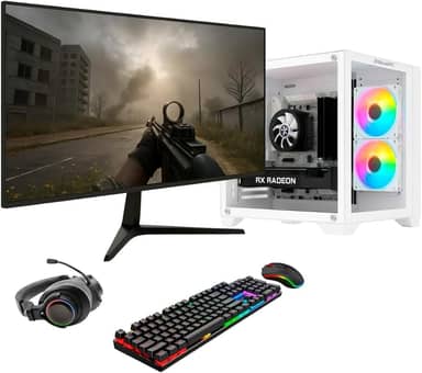 PC Gamer Completo BluePC FRAG, AMD Ryzen 5 5600X, Radeon RX 580 8GB, B450, 16GB DDR4, SSD 512GB NVMe, Monitor 23" 75Hz, Kit Gamer - PGBP-FRA154