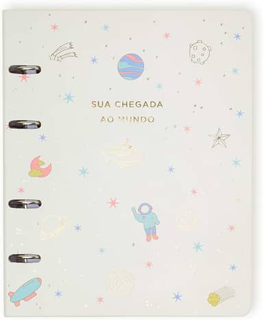 Livro Álbum Argolado Do Bebê 18X24 Off White, Cicero