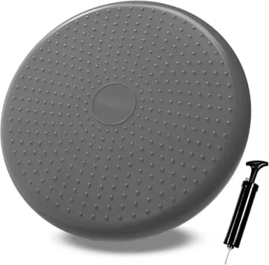 Disco de Equilíbrio Inflável para Pilates e Crossfit – Superfície Texturizada – Bomba Inclusa – Exercícios de Força e Estabilidade