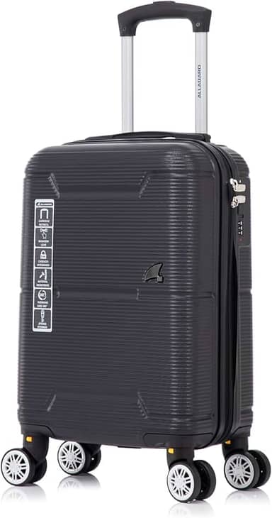 Mala de Bordo 8kg em ABS Rígido Padrão ANAC com Rodinhas 360 e Cadeado Numérico com Senha Verona 18 (Preto)