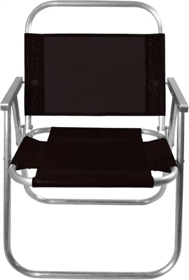 CADEIRA DE PRAIA ALUMINIO SENTAR REFORÇADA 150KG (PRETO)