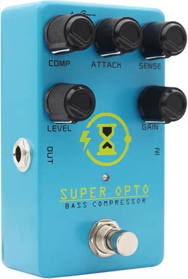 SUNGOOYUE Pedal de Compressor, Controle Dinâmico Suave, Aprimoramento de Sustentação, Compressor óptico de Liga Azul, True Bypass para Baixista, Guitarra Elétrica e Baixo