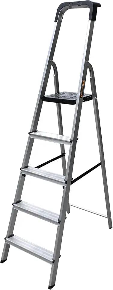 ESCADA DOMESTICA DE ALUMINIO 5 DEGRAUS BTF - Uso domestico.