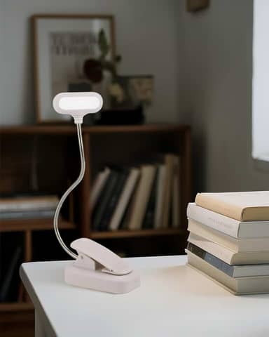 Luz de LED para leitura na cama, luz de leitura flexível com clipe para trabalhar e estudar branca LCC2385-01
