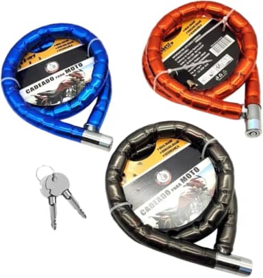 Cadeado Trava 100cm Aço Reforçado Grosso Moto Bike Portão Corrente Trava Bicicleta Portão Segurança Chave Ultra Resistente Anti Furto (Preto)