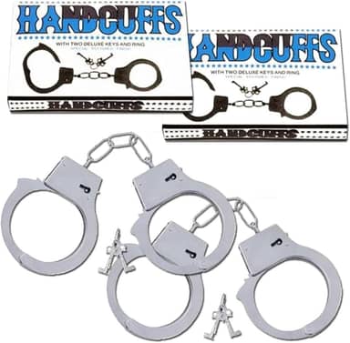 Kit Casal 2un Algemas de Metal Para Realizar Fantasias e Fetiches Sensuais policial Sexy Sexshop