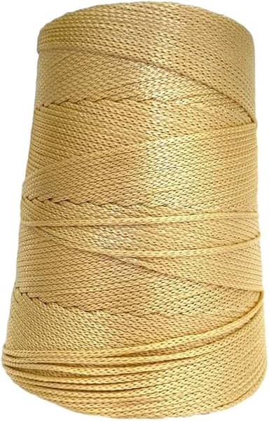 Fio nautico 500g 3mm 500m cores Linha Rabo rato bolsa corda cordão polipropileno croche trico cone (Palha)