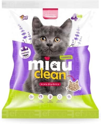 Areia Sanitária Antiodor Miau Clean Para Gatos Tira Cheiro (4 Kg - Perfumada)