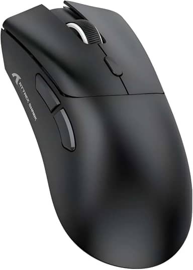 Mouse Gamer ATTACK SHARK R1 Branco Sem Fio 18000 DPI Sensor PAW3311 RGB Recarregável – Alta Precisão e Design Ergonômico (Preto)