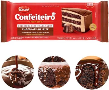 Barra de Chocolate Fracionado Confeiteiro Ao Leite 1,010kg - Harald