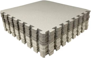 Loja da Maria Kit 12 Tapetes Tatame EVA 50x50x1cm 10mm Tons de Cinza