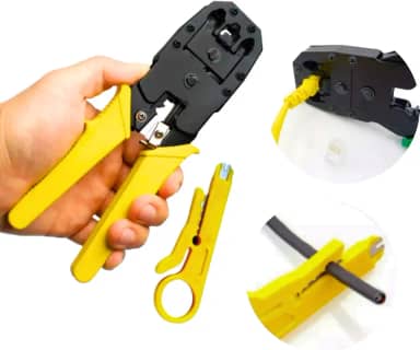 Kit de Alicates 3 em 1 Crimpador Desencapador de Fios Cortador de Cabos de Rede Alicate de Precisão