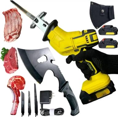 Kit Serra Sabre e Machado Multiuso 21V com Baterias Power Lithium, Motor Brushless 3000W, Maleta de Transporte e Lâminas Versáteis. Ideal para madeira, metal e jardinagem.