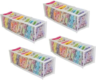 kit 4 Colmeia Organizadora de gavetas para calcinha, meias, cuecas 10x12x35cm Branco - Organizalux