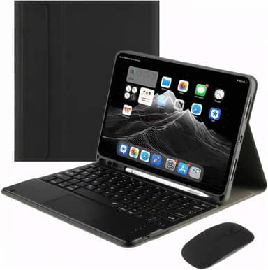 Capa Para Tablet, Capa + Mouse e Teclado Magnético Bluetooth Destacável Para IPad 9ª/ 8ª /7ª Geração (Preto, Teclado de toque)