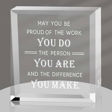 Presentes de agradecimento aos funcionários presentes de natal de acrílico para colega de trabalho para mulheres chefes indo embora trabalho presentes de agradecimento escritório peso de papel inspirador professor enfermeira amigos femininos voluntários equipe presentes de gratidão