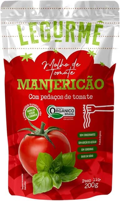 Molho Tomate Org Manjericão Legurmê Sachê 200g
