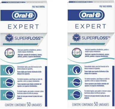 Kit 2 Fio Dental SuperFloss Expert