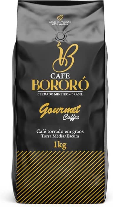 Café Em Grãos Torrado 100% Arábica Gourmet Torra Escura 1kg Café Bororó