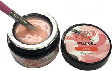 Acrigel Fibra de Gel LED UV para Alongamento de Unhas, 15g, Chic & Fun (Pink 18, x 1un)