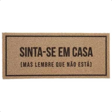 Capacho Antiderrapante Tapete Porta de Entrada Casa Divertido Sinta-se em Casa de Vinil 30x70cm