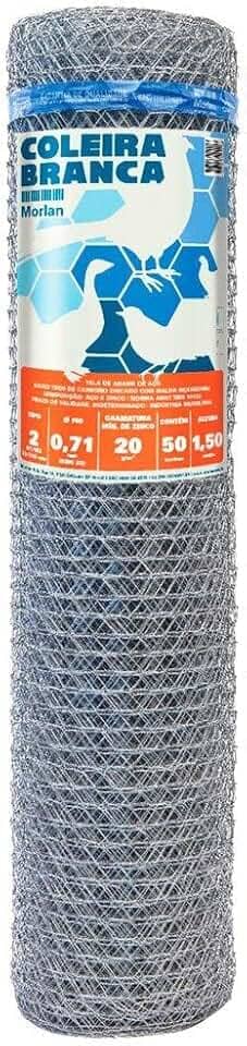 Tela metálica para galinheiro fio 22 BWG x 1,5 m rolo com 50 metros - Morlan