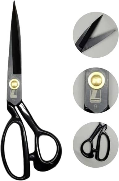 Tesoura Alfaiate Costura Reforçada Titanium Profissional 9'' Artesanato Teflon Cortar Tecido Aço Alemão