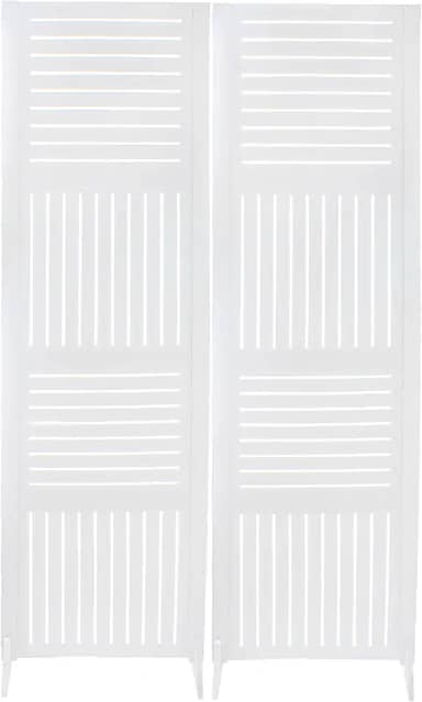 2 Biombo Pintado Divisoria Separador de Ambiente MDF Com Pés Preto ou Branco (Horizontal Vertical, Branco)