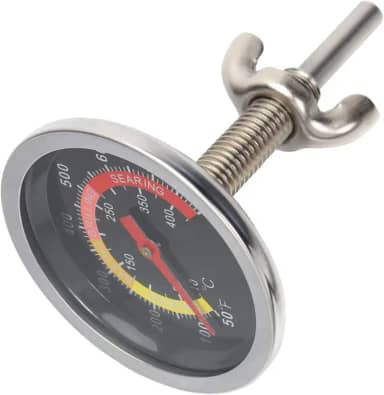 Termômetro YARNOW de aço inoxidável para churrasqueira, carvão, defumador, para cozinhar carnes (preto)