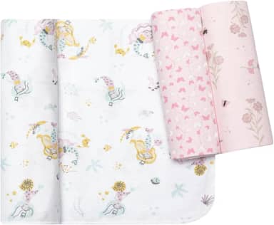 Papi Textil Cueiro Estampado, Rosa, 80 cmx50 cm, Pacote de 3