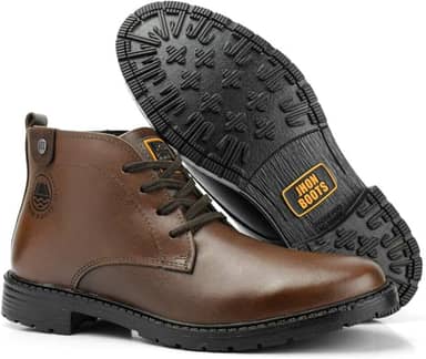 Bota Coturno Masculina de Couro Legítimo Casual