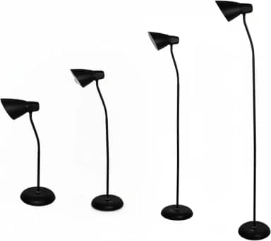 Luminaria de Chão Abajur Chão | Serve como Luminaria Quarto ou Abajur Quarto | Altura 1,55m, Material Metal + PVC | Soquete E27 Bivolt | Ideal para Sala, Escritório e Leitura (Preto)