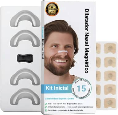 Dilatador Nasal Magnético - Aumente a Entrada de Oxigênio, Reduza o Ronco, Melhore a Qualidade do Sono - Resistente ao Suor, Seguro para a Pele - Solução Extra Forte para Ronco e Atividades Esportivas (Branco)