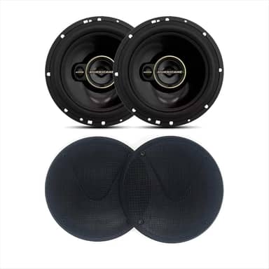 Par Alto Falante Aurum Hurricane (6 Polegadas 120W) + Tela 6 Tipo Pioneer Cor Preta para Carro, Kit TNT Full Som Automotivo
