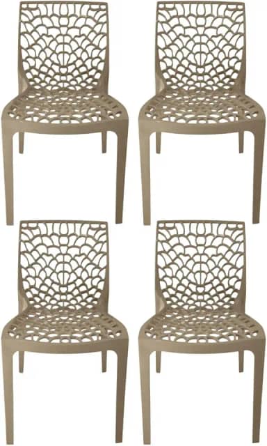 Kit com 4 cadeira Gruvyer Nude, Sala de Jantar, Cozinha, Bares e Restaurante