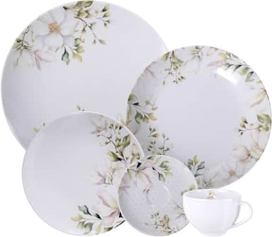 Aparelho de Jantar Tramontina Magnólia em Porcelana Decorada 20 Peças