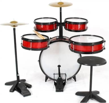 Bateria Infantil c/Chimbal 72cm Profissional Completa MDF (Vermelho)