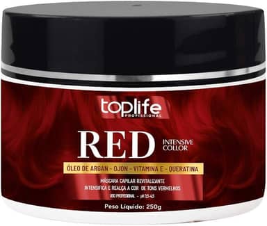 Máscara Matizadora Tonalizante Vermelha Red Toplife 250gr