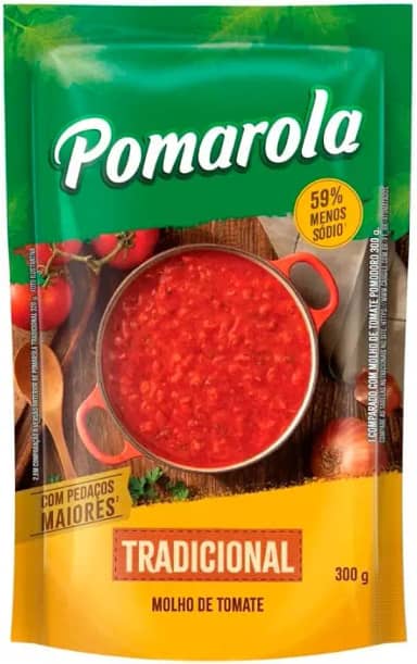 MOLHO DE TOMATE POMAROLA TRADICIONAL SACHÊ 300G