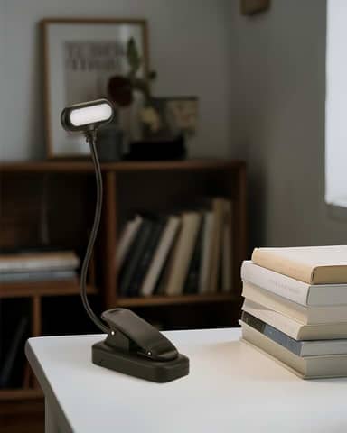 Luz de LED para leitura na cama, luz de leitura flexível com clipe para trabalhar e estudar preto LCC2385-03