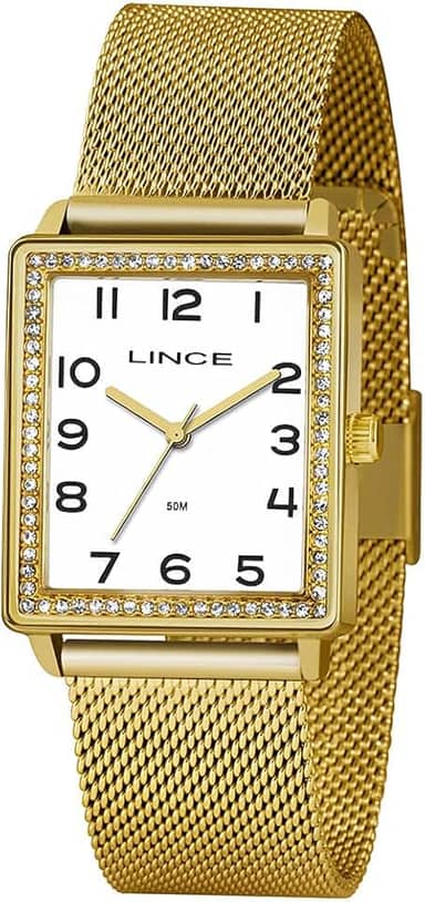 Relógio Lince Feminino Ref: Lqg4665l B2kx Retangular Dourado