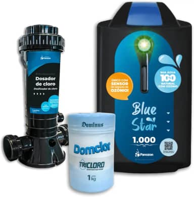 KIT Completo Gerador de Ozônio Blue Star 1000 Para Piscina de até 25.000 Litros