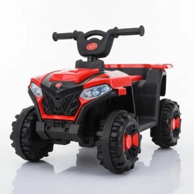 Mini Quadriciclo Elétrico Infantil Bateria 6v com Luz e Som Música (Vermelho)