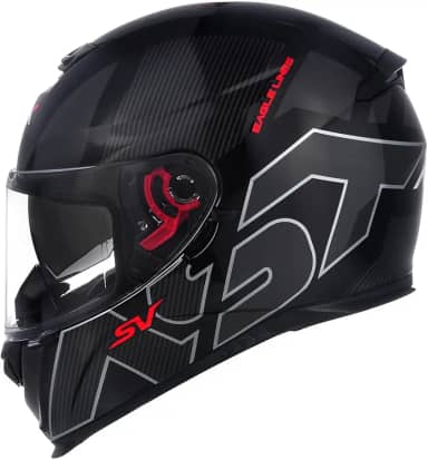 Capacete com óculos solar ASX Eagle SV Lines Grafite capacete moto com viseira solar inclusa