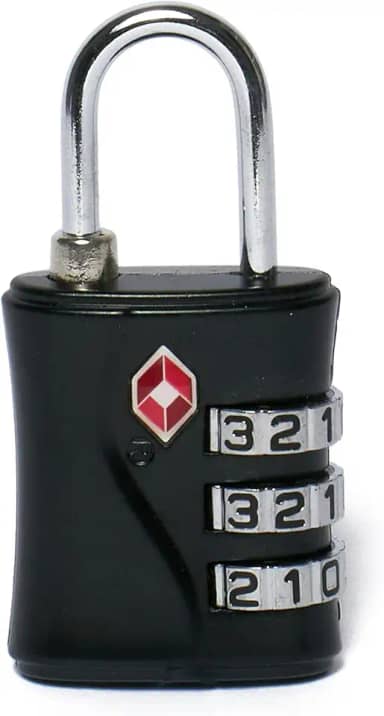 Cadeado TSA com Combinação de 3 Dígitos, Preto, Trava de Segurança para Bagagem (Preto)
