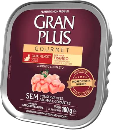 Granplus Gourmet Pate Gatos Filhotes Sabor Carne 100g