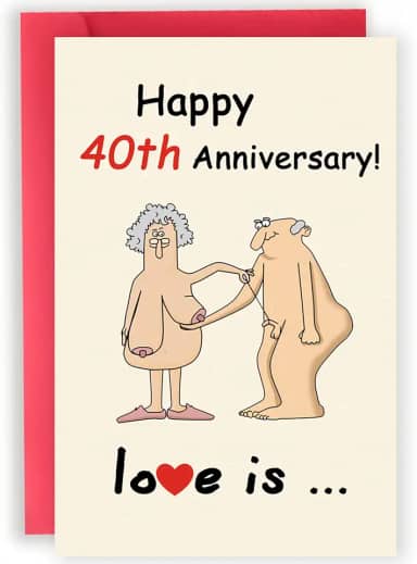 Cartão de feliz aniversário de 40 anos para homens e mulheres, presentes engraçados de aniversário de 40 anos para casal, marido, esposa