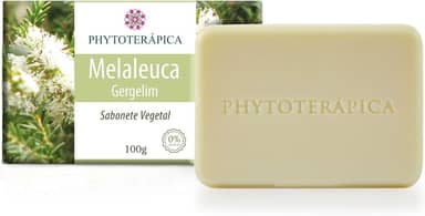 PHYTOTERAPICA - Sabonete de Melaleuca e Gergelim - Aromaterapia - Hidrata a pele, produz intensa limpeza corporal, acalma e atenua a vermelhidão da pele com acne - Vegano, Cruelty-free - 100g