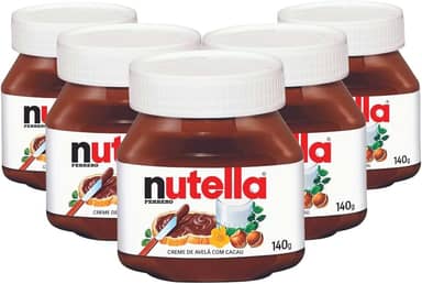 Creme de Avelã Nutella, 5 Potes de 140g